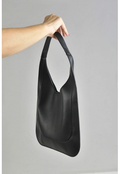 Borsa Midi Hobo Smooth Calfskin Black